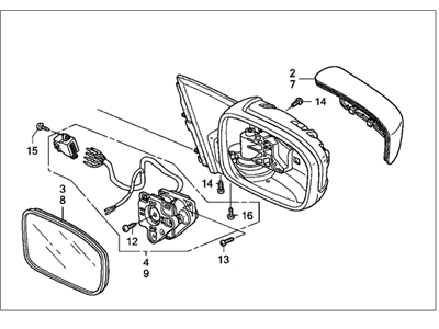 Honda 76200-SDC-A11ZK Mirror Assembly, Passenger Side Door (New Opal Silver Metallic) (R.C.)