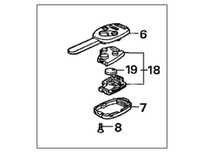 Honda 35118-SDA-A11 Key, Immobilizer & Transmitter (Blank)