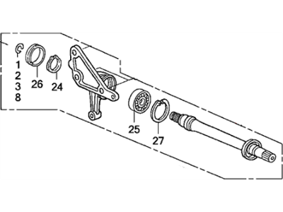 Honda 44500-SDR-A00 Shaft Assembly, Half