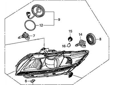 Honda 33100-SZT-A03 Headlight Assembly, Passenger Side