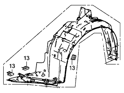 Honda 74101-SZT-G00 Fender, Right Front (Inner)