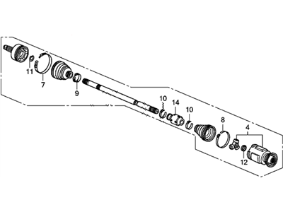 Honda 44305-SZT-G01 Driveshaft Assembly, Passenger Side