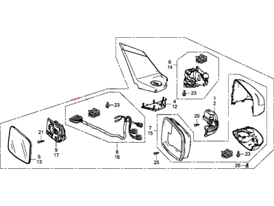 Honda 76250-SZT-306ZA Mirror Assembly, Driver Side Door (Horizon Turquoise Pearl) (Coo) (R .C.)