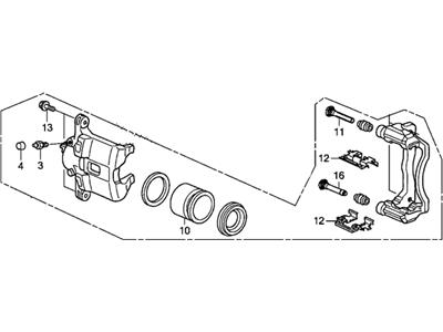 Honda 45018-SZT-A00 Caliper Sub-Assembly, Right Front