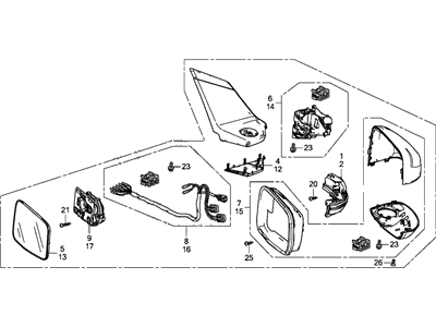 Honda 76200-SZT-305ZB Mirror Assembly, Passenger Side Door (Premium White Pearl) (Coo) (R .C.)