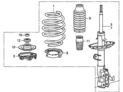 Honda 51610-SZT-A12 Shock Absorber Assembly, Right Front