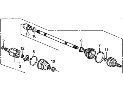 Honda 44306-SZT-G01 Driveshaft Assembly, Driver Side