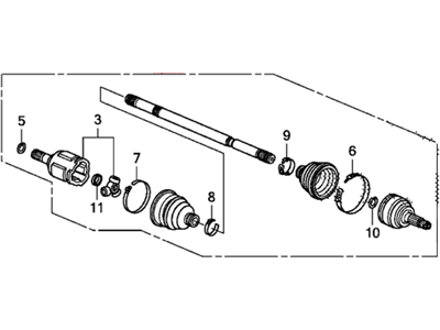 2012 Honda CR-Z Axle Shaft - 44306-SZT-A01