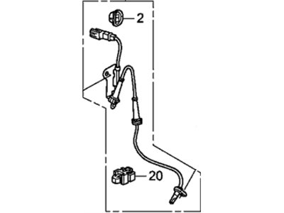 Honda 57455-TF0-003 Sensor Assembly, Left Front