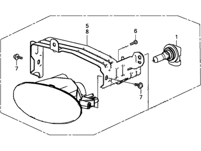 Honda 33901-SZT-A01 Foglight Unit, Passenger Side (Coo)