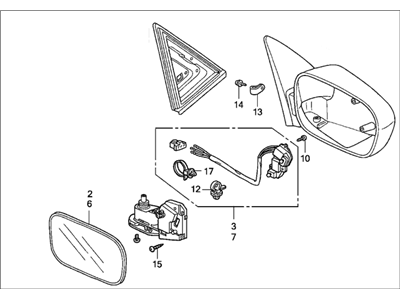 Honda 76250-S4K-A41ZM Mirror Assembly, Driver Side Door (Ruby Red Pearl) (R.C.)