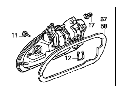 Honda 72180-S84-A01ZG Handle Assembly, Left Front Door (Outer) (Raisin Pearl)