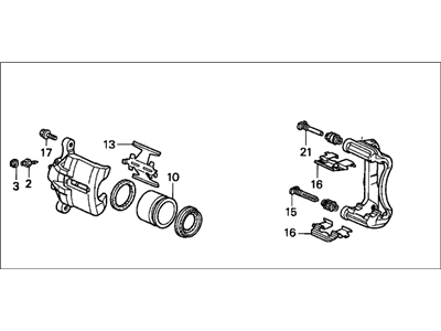 Honda 45019-S87-A01 Caliper Sub-Assembly, Left Front