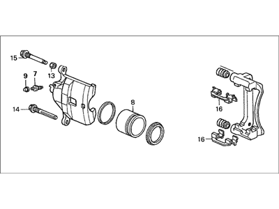 Honda 06453-S84-505RM Caliper Sub-Assembly, Left Front (Reman)