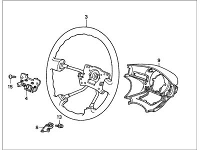 Honda 78510-S84-A91ZB Wheel, Steering (Quartz Gray) (Leather)