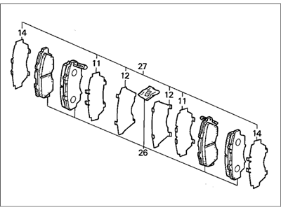 Honda 45022-S87-A01 Pad Set, Front