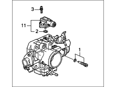 1998 Honda Accord Throttle Body - 16400-PAA-A61