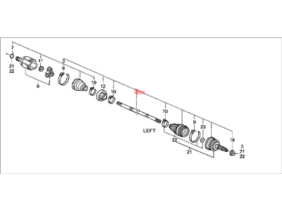Honda 44011-S84-A10 Driveshaft Set, Driver Side