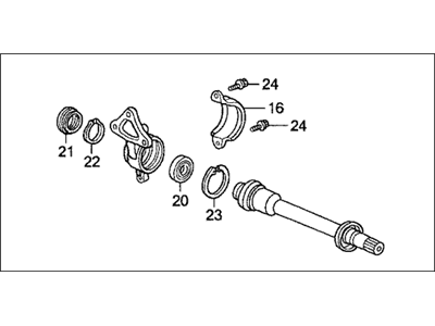 Honda 44500-S87-A00 Shaft Assembly, Half