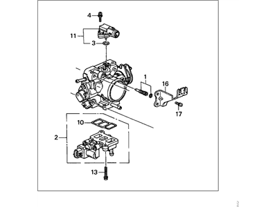 1998 Honda Accord Throttle Body - 16410-P8A-A02