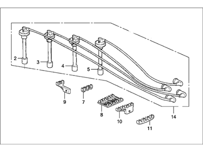 1990 Honda CRX Spark Plug Wire - 32722-PM3-010