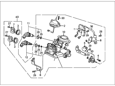 1990 Honda Civic Throttle Body - 16400-PM5-A02