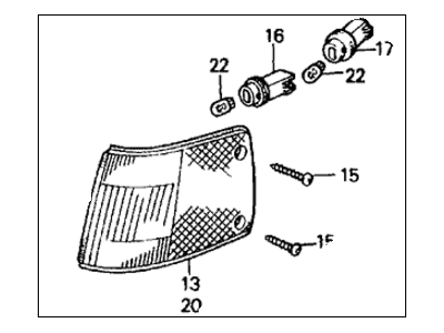 Honda 34300-SH5-A03 Light Assembly, Right Front Position &Side Marker