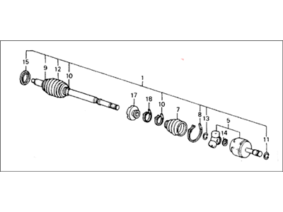 1991 Honda Civic Axle Shaft - 44305-SH3-A01