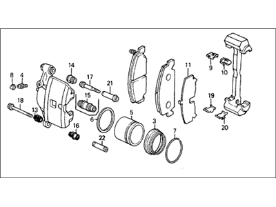 1991 Honda CRX Brake Caliper - 45230-SH3-L02