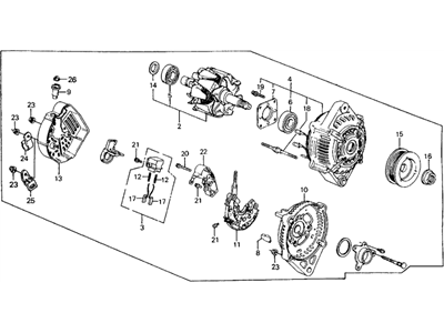 1990 Honda CRX Alternator - 31100-PM8-A03