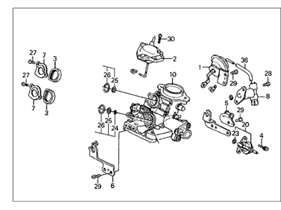 1991 Honda CRX Throttle Body - 06164-PM5-A01