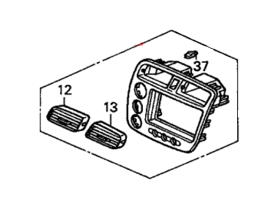 Honda 77250-S5A-A21ZA Panel Assy., Center *NH365L* (BLACK METALLIC)