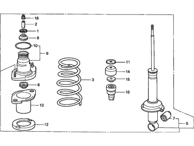 Honda 52620-S5P-C52 Shock Absorber Assembly, Left Rear