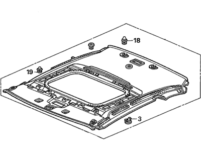 Honda 83200-S5P-A21ZC Lining Assy., Roof *YR239L* (Sunroof) (KI IVORY)