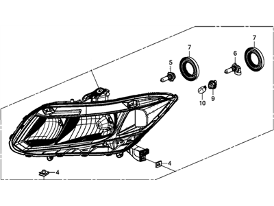 Honda 33100-TR0-A01 Headlight Assembly, Passenger Side