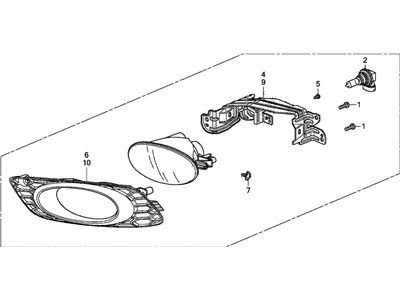 Honda 33950-TR7-A01 Foglight Assembly, Left Front