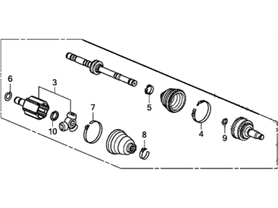 Honda 44306-TR4-A94 Shaft Assembly, L Drive