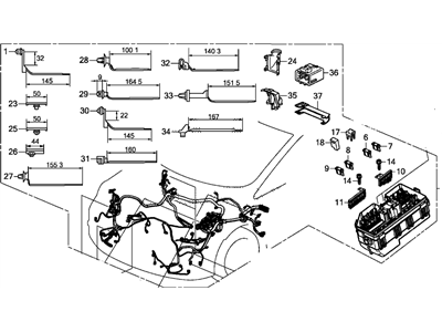 Honda 32200-TR0-A00 Wire Harness, Engine Room