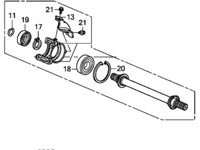 Honda 44500-SWA-A10 Shaft Assembly, Half (Mt)