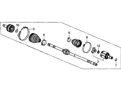 Honda 44305-TR0-A03 Driveshaft Assembly, Passenger Side