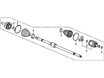 Honda 44305-TR0-J02 Driveshaft Assembly, Passenger Side