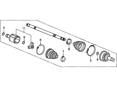 Honda 44306-TR0-J00 Driveshaft Assembly, Driver Side