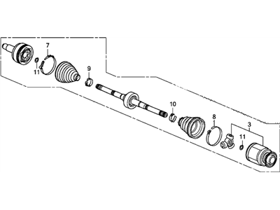 Honda 44305-TR0-J90 Driveshaft Assembly, Passenger Side