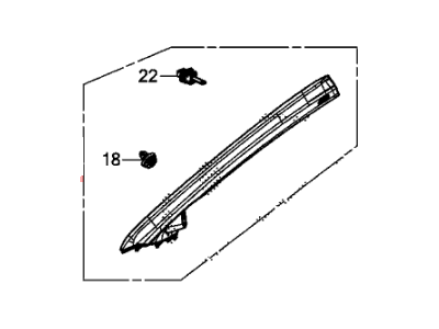 Honda 84105-TR0-A11ZA Garnish, R. FR. Pillar *NH220L* (Tweeter) (CLEAR GRAY)