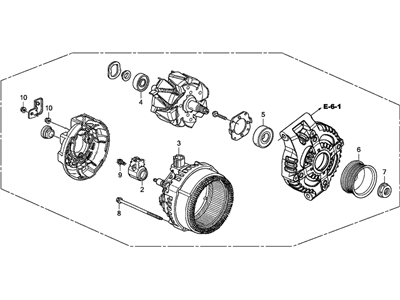 2012 Honda Civic Alternator - 06311-RX0-505RM