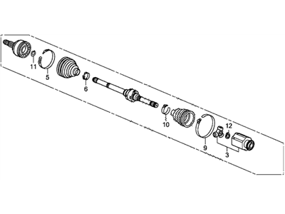 Honda 44305-TR0-A92 Driveshaft Assembly, Passenger Side