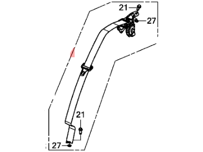 Honda 04824-TR3-A00ZB Tongue Set, Right Rear Seat Belt (Outer) (Grayge)