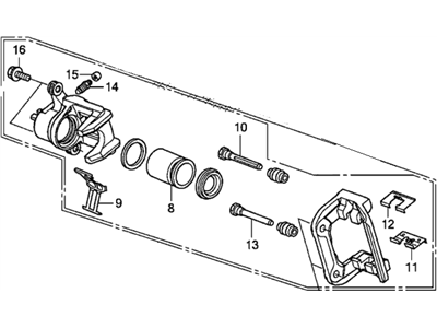 Honda 43018-T0A-A02 Rear Caliper Sub-As