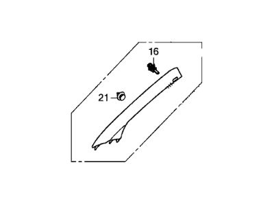 Honda 84151-T0A-A03ZA Garnish Assy., L. FR. Pillar *YR416L* (MAX IVORY)