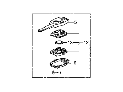 Honda 35118-T0A-A00 Blank-Key Complete, Im